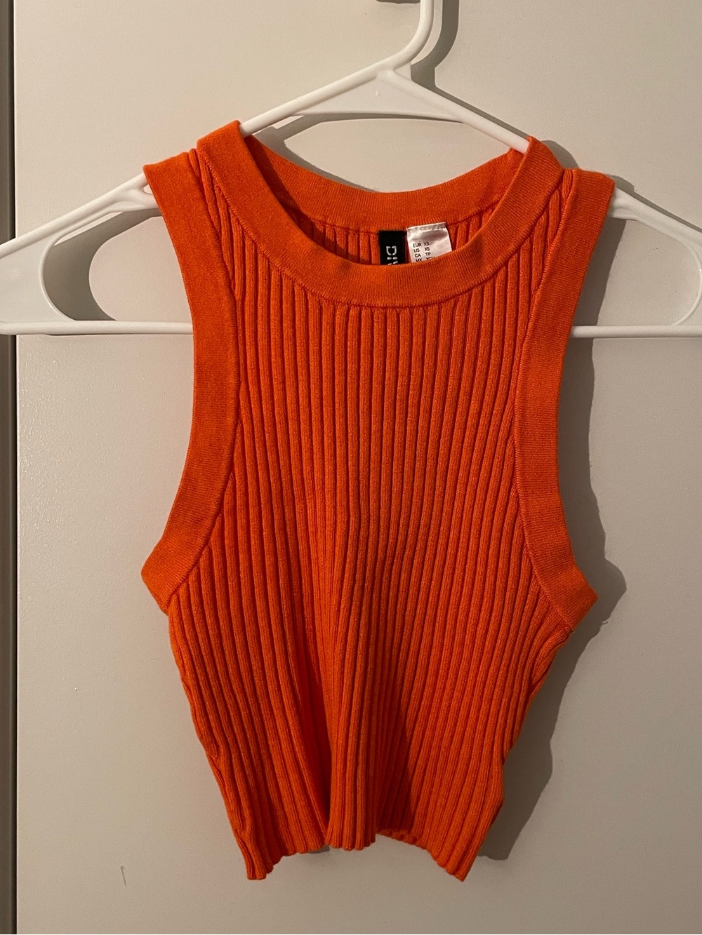 H&M Bright Orange Ribbed Tank Top